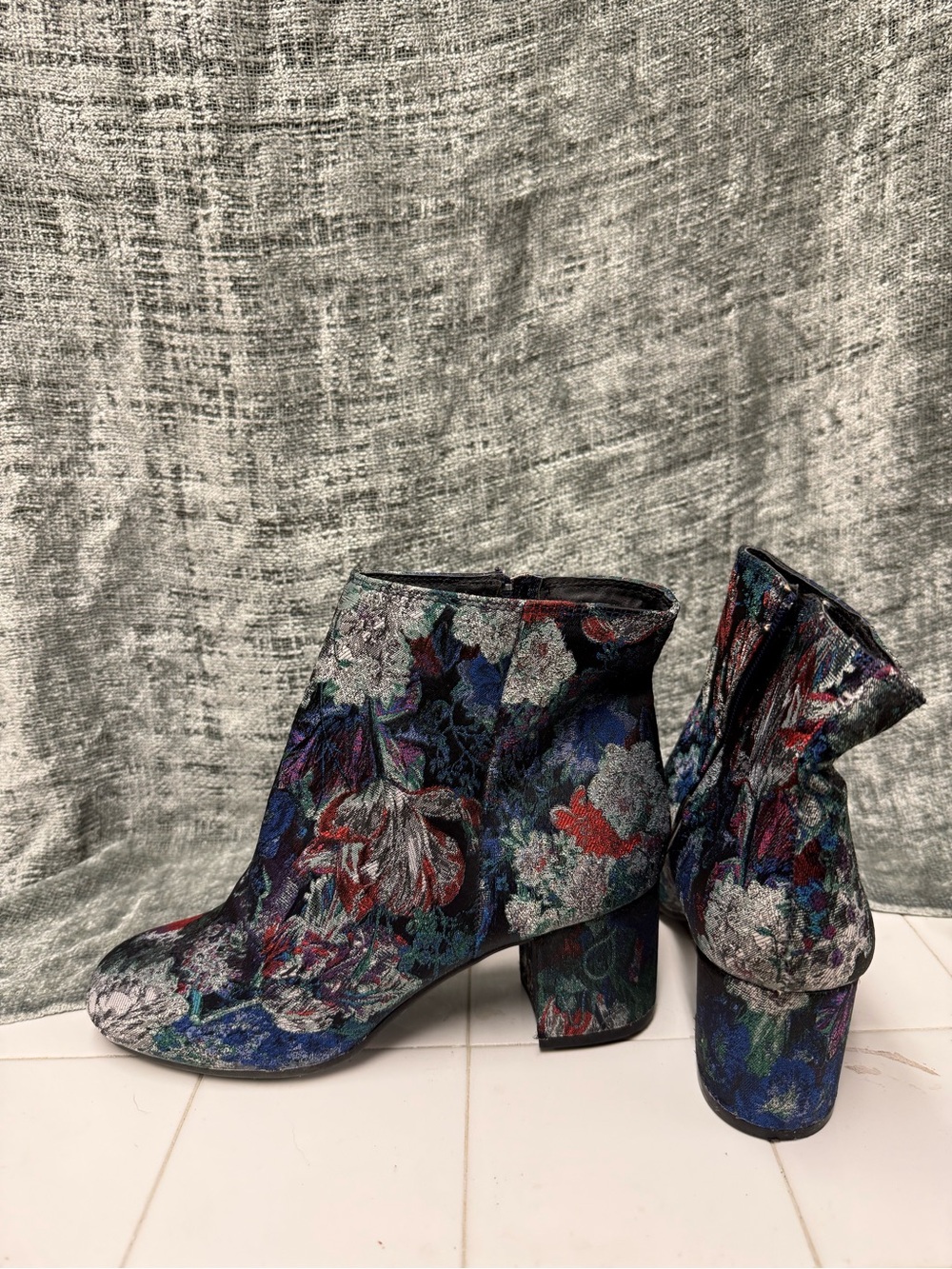 Zigi Soho Multi-Color Floral Jacquard Ankle Boots